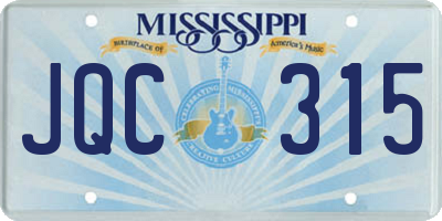 MS license plate JQC315