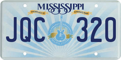 MS license plate JQC320