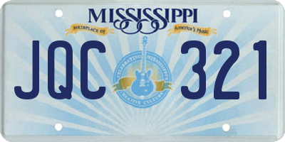 MS license plate JQC321
