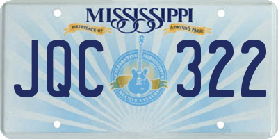 MS license plate JQC322