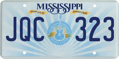 MS license plate JQC323
