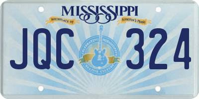 MS license plate JQC324
