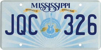 MS license plate JQC326