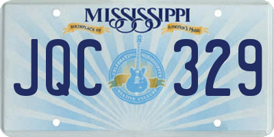 MS license plate JQC329