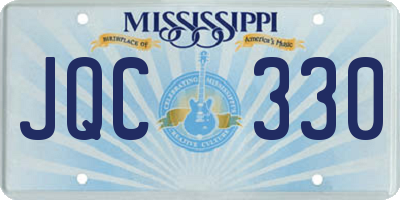 MS license plate JQC330