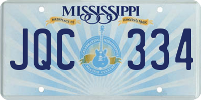 MS license plate JQC334