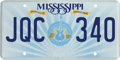 MS license plate JQC340