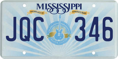 MS license plate JQC346