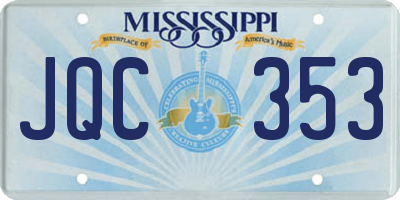 MS license plate JQC353