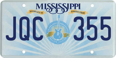 MS license plate JQC355