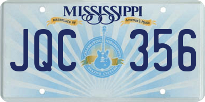 MS license plate JQC356