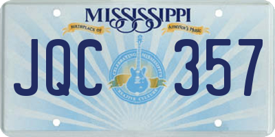 MS license plate JQC357