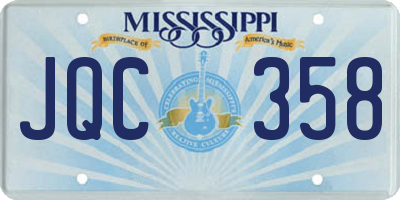 MS license plate JQC358