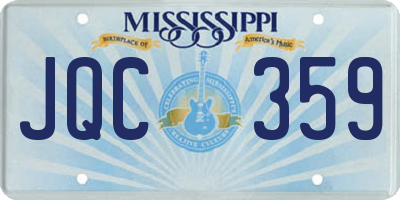 MS license plate JQC359