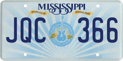 MS license plate JQC366