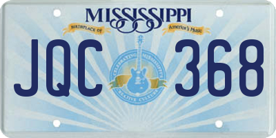 MS license plate JQC368