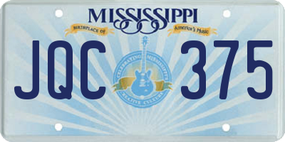 MS license plate JQC375