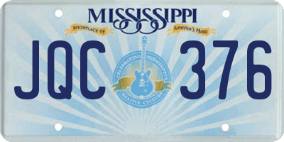 MS license plate JQC376