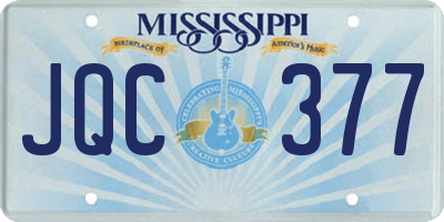 MS license plate JQC377
