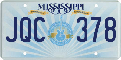 MS license plate JQC378