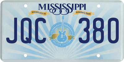 MS license plate JQC380