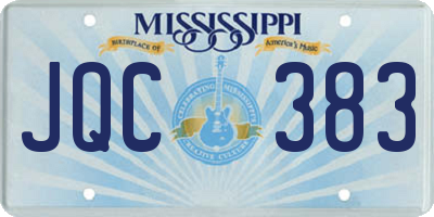 MS license plate JQC383