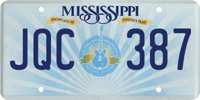 MS license plate JQC387