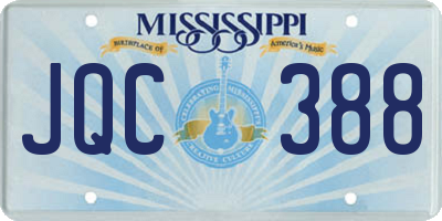 MS license plate JQC388