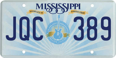MS license plate JQC389