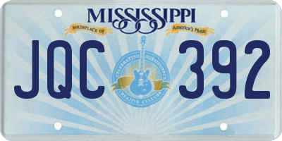 MS license plate JQC392
