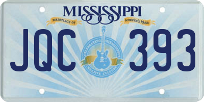 MS license plate JQC393