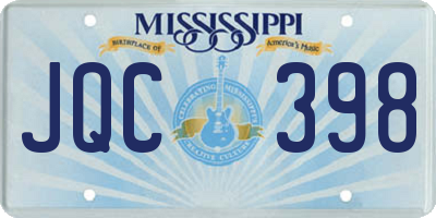 MS license plate JQC398