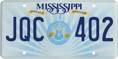 MS license plate JQC402