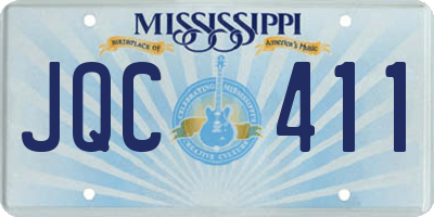 MS license plate JQC411