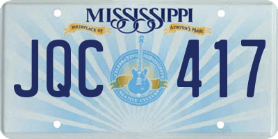 MS license plate JQC417
