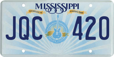 MS license plate JQC420