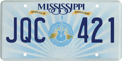MS license plate JQC421