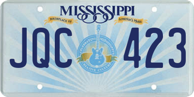 MS license plate JQC423