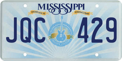 MS license plate JQC429