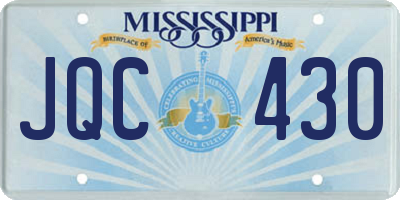 MS license plate JQC430
