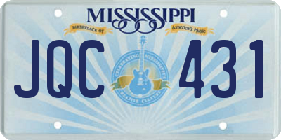 MS license plate JQC431