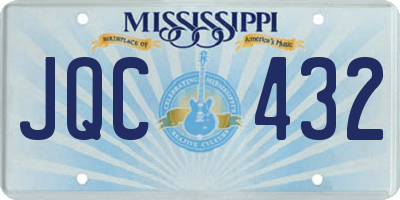 MS license plate JQC432