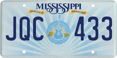 MS license plate JQC433