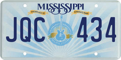 MS license plate JQC434