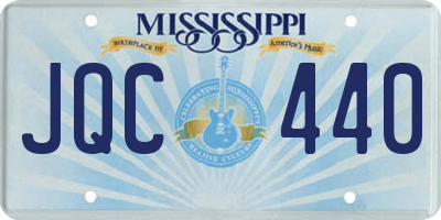 MS license plate JQC440