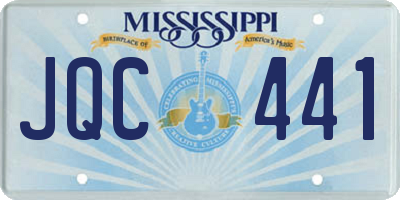 MS license plate JQC441