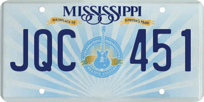 MS license plate JQC451