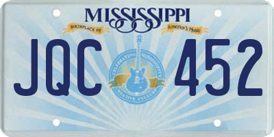 MS license plate JQC452