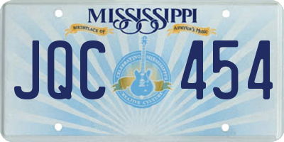 MS license plate JQC454