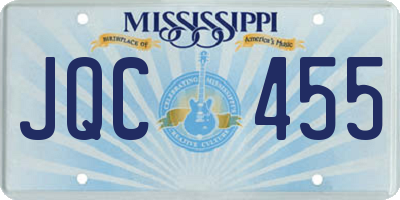MS license plate JQC455